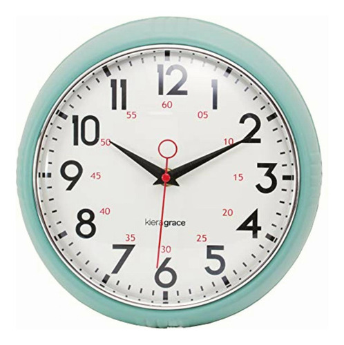 Kiera Grace Retro Reloj De Pared Con Bisel Chapado En Cromo