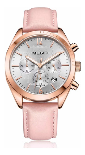 Reloj Dama Megir Con Cronógrafo Modelo 2115