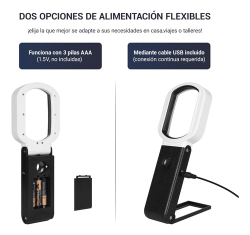 Lupa Com Luz Led 10x E 25x De Aumento Lupa Para Leitura Com