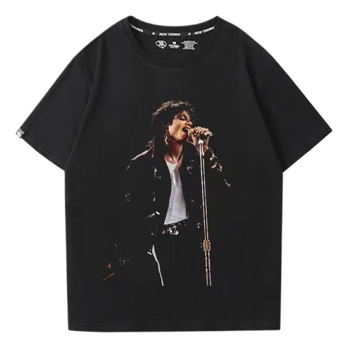 Playera Negro Oversized Micheal Jackson Manga Corta Hombre4