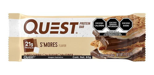 S'mores Quest Protein Bar, sabor biscoito/chocolate e marshmallow