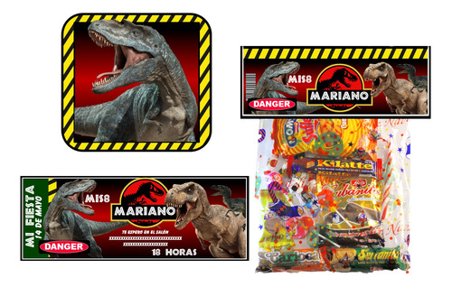  Kit Imprimible Jurassic Park Dinosaurios Cotillón Cumpleaño