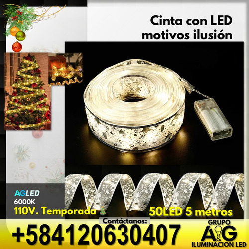 Cinta Con Led 6000k 50led 5mt Motivos Ilusion Usb