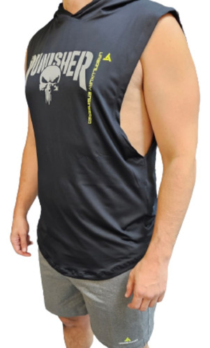 Musculosa Deportiva Entrenamiento Hombre- Punisher Negro