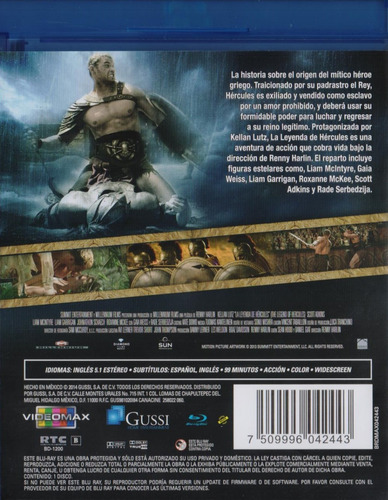 La Leyenda De Hercules Legend Of Hercules Pelicula Blu-ray