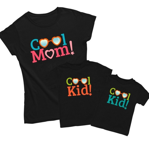 Kit 3 Playeras Mamá E Hijas-hijos-cool Mom-día De Las Madres