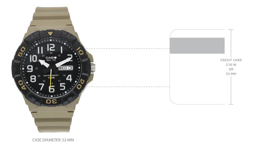 Reloj Casio Military 3hd Mrw-210h-5avcf, Cuarzo Bronceado, P