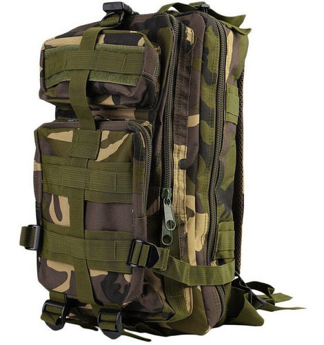 Mochila Tatica Reforçada Militar Camuflada 30lt Impermeavel Cor Verde 929-E Desenho do tecido Verde