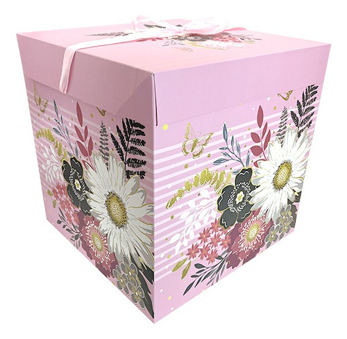 Caja De Regalo Sorpresa Desayuno Plegable 22cm Flores 5049