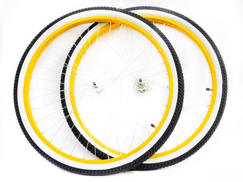 Llantas Para Bicicleta Urbana Amarillo Canario Mybikemx