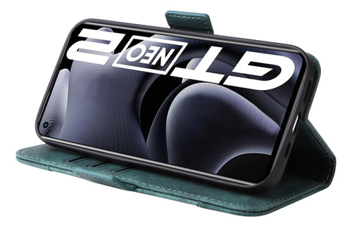 Sjk Funda De Cuero Verde Para La Versión Realme Gt Neo2 5g