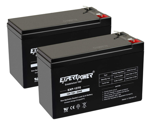 Baterías De 12 Volts Para Alarmas Expertpower Paquete De 2