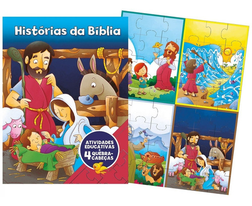 Livro Infantil Atividades Quebra-cabeça Histórias Da Bíblia