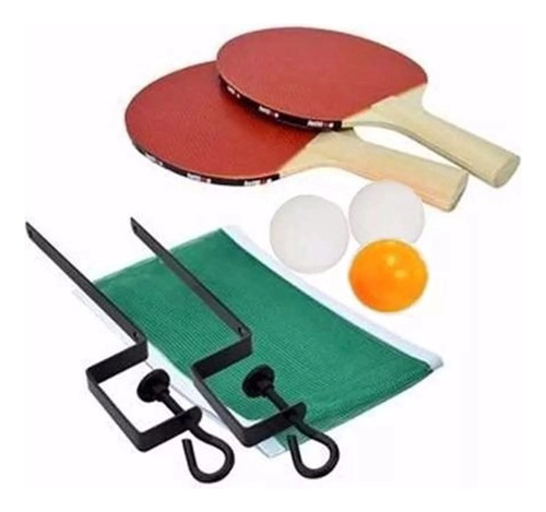 Conjunto Ping Pong Tênis De Mesa Raquetes Bolinhas Rede