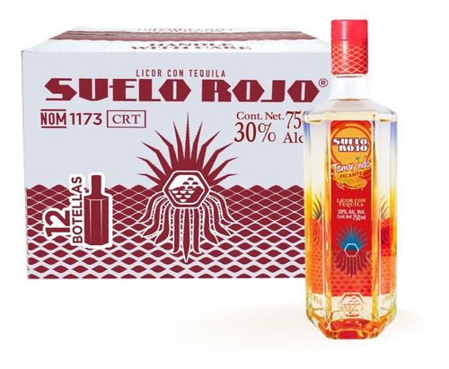 Caja Licor Con Tequila Suelo Rojo Picante Tamarindo 750ml