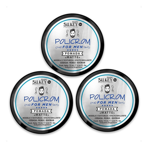 Silkey Kit Policrom For Men Pomada Efecto Matte 3u (75ml)