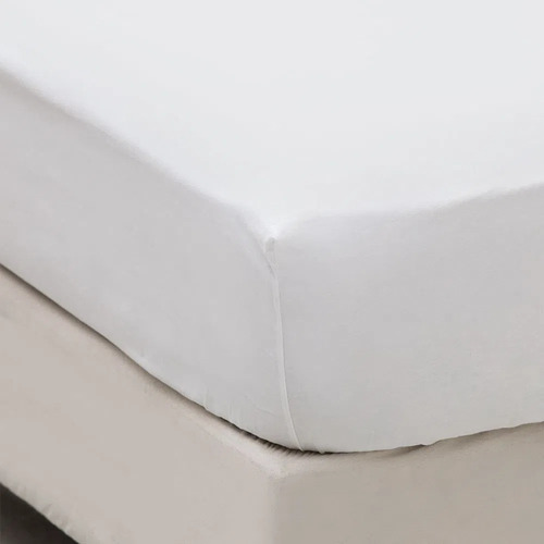 Pack De 10 Sabanas Ajustables 1 1/2 Plaza Percal 180 Hilos Diseño De La Tela Blanco