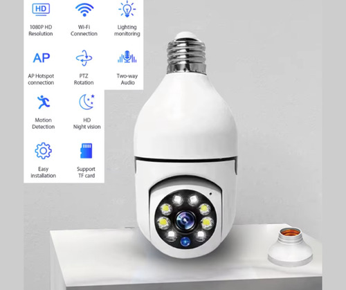 Cámara Foco Bombilla Wifi Compatible iPhone Android