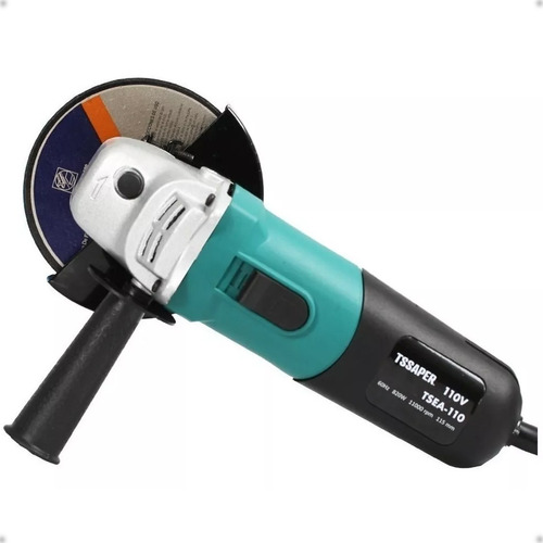 Esmerilhadeira Lixadeira Angular Tssaper Disco 115mm 4.1/2" 11000rpm de 60 Hz azul-turquesa 82 W 220V + acessórios Tsea