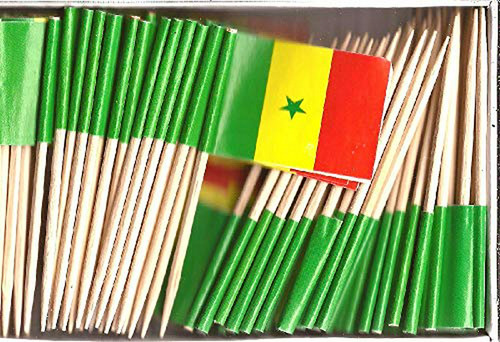 Bandera Mini De Senegal, 100 Palillos Para Cóctel O Cupcakes