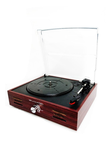 Tocadiscos Winco W408 Con Parlantes Marrón Simil Madera