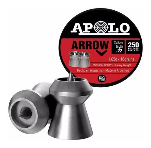 Balines Apolo Arrow 5.5 X 250 U Aire Comprimido 16 Grains