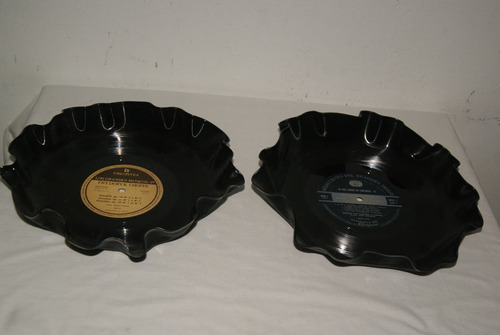 2 Centros De Mesa O Bowl Hechos Con Disco De Vinilo