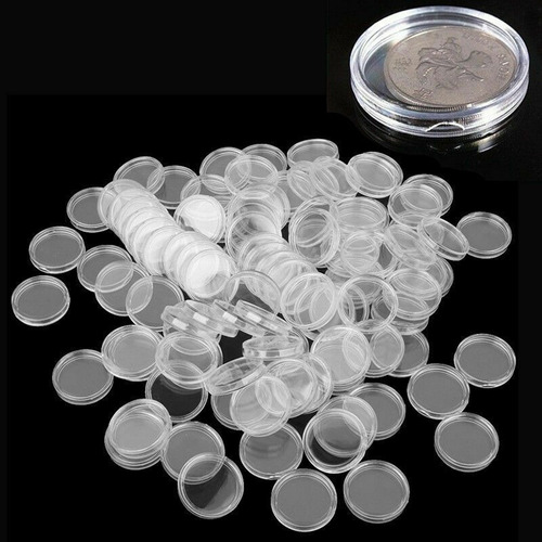 100 Piezas Cápsula Di Monete Transparente De 26 Mm