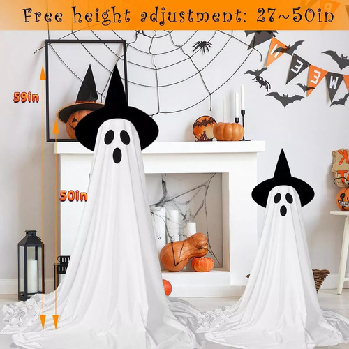 Lámpara Fantasma De Tela Blanca Lámpara Halloween 165x30cm