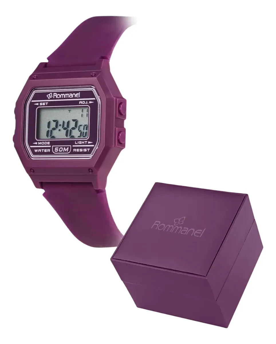 Relógio Rommanel Digital Roxo 6501980000 Roxa