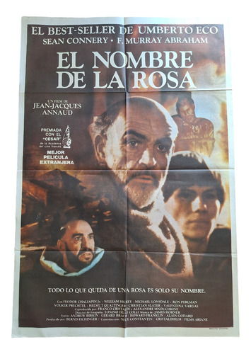 Afiche Cine El Nombre De La Rosa Sean Connery (marrón) *