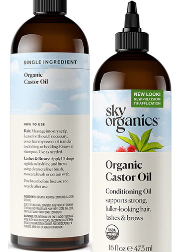 Aceite Castor Certificado Sky Organic 473 Ml Pestaña Cabello