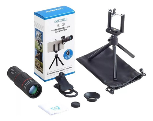 Telescópio Luneta Apexel C/suporte Celular Tripé Portátil