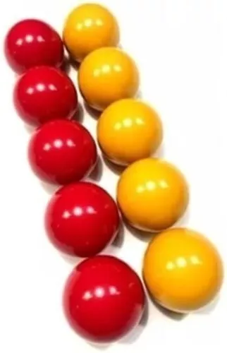 Bolas 54mm Mata-Mata (4 AMARELAS., 4 VERMELHAS., 1 BRANCA) (9 Bolas)