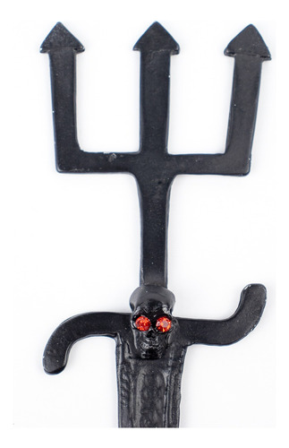 Athame Exu Com Tridente E Crânio Em Metal Negro 17 Cm