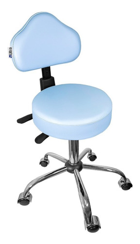 Cadeira Mocho Ergonômico Clínica Dentista Esteticista Azul