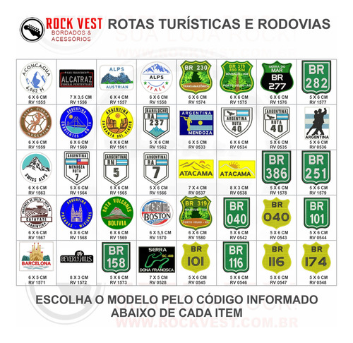 Kit 5 Pçs Patch Bordado Motociclista, Viagem, Turismo