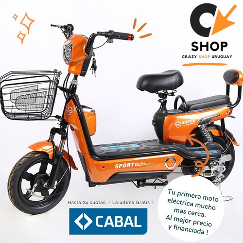 Imagen 3 de 8 de Moto Eléctrica E-bike A Batería Recargable Scooter Crazy Fit