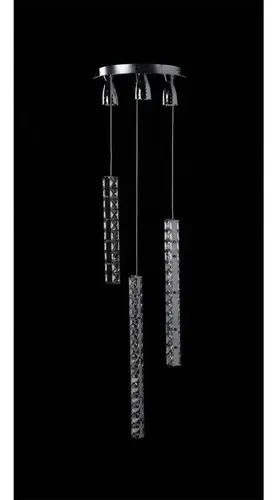Candil Universe Torre Neptuno 3 Tiras Cristal Gamalux Color Blanco
