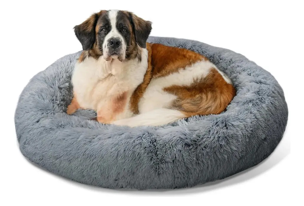 Cama Para Perros Antiestres Comfypetys Comfybed Talla Xl Gris Oscuro Piel Sintetica