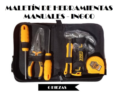 Set Juego Maletín De Herramientas Manuales 6 Piezas - Ingco