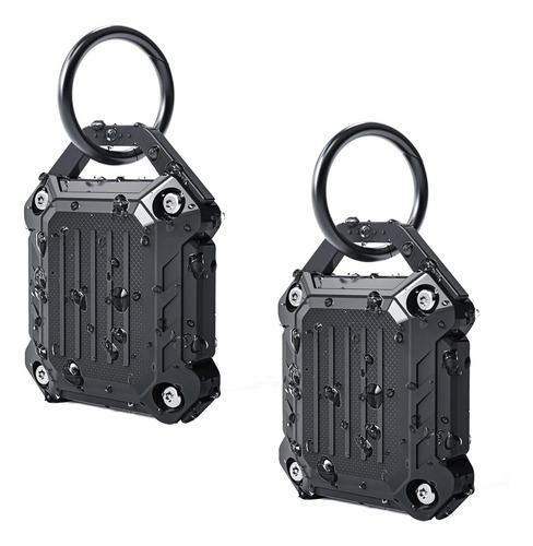 Funda Impermeable Con Forma De Llavero Airtag Dovick Para Ap Color Black-b 2pack