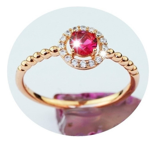 Anillos Compromiso Oro 18k Ruby Lujoso Joyeria Matrimonio