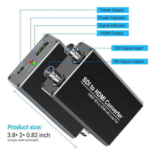 Conversor Sdi A Hdmi Con Salida De Bucle Sdi Para...
