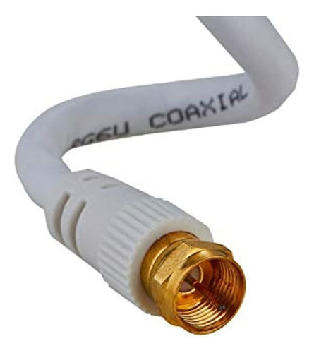 Cables Directo En Linea 6 Pies Blanco Cable Coaxial Rg6 F P