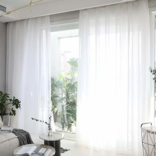 Home Brilliant Sheer White Cortinas Para Dormitorio Paneles 