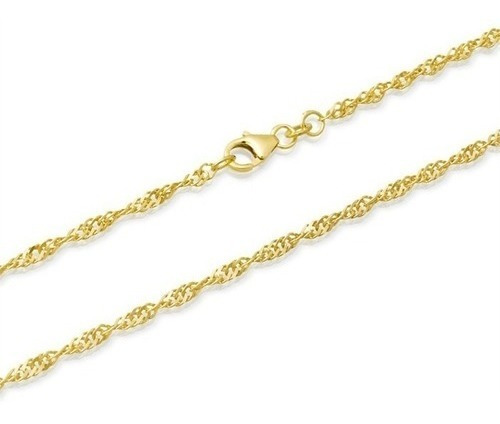 Imagen 2 de 3 de Collar Mujer Hombre Cadena De Plata 925 Dorada Singapur 60cm
