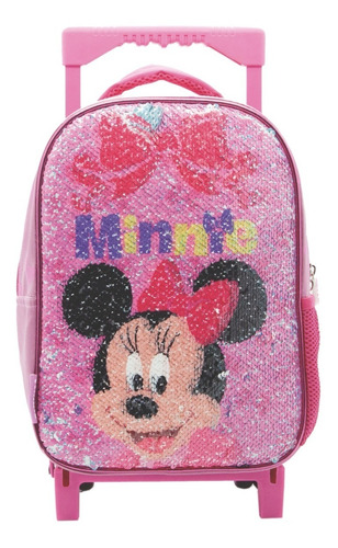 Mochila Carro Jardin 12 PuLG Disney Minnie Mouse Lentejuelas