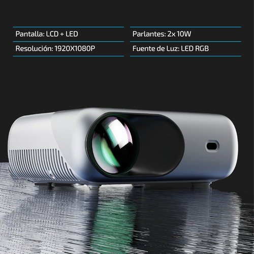 Imagen 3 de 10 de Proyector 7000 Lumenes 1080p Portatil Bluetooth Vivibright