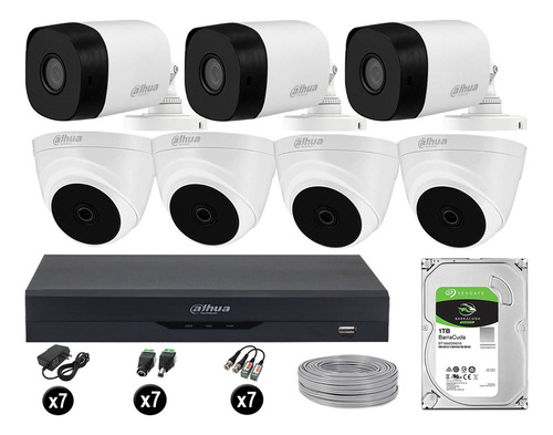 Cámaras Seguridad Dahua Kit 7 5mp + Disco 1tb Completo Hdmi